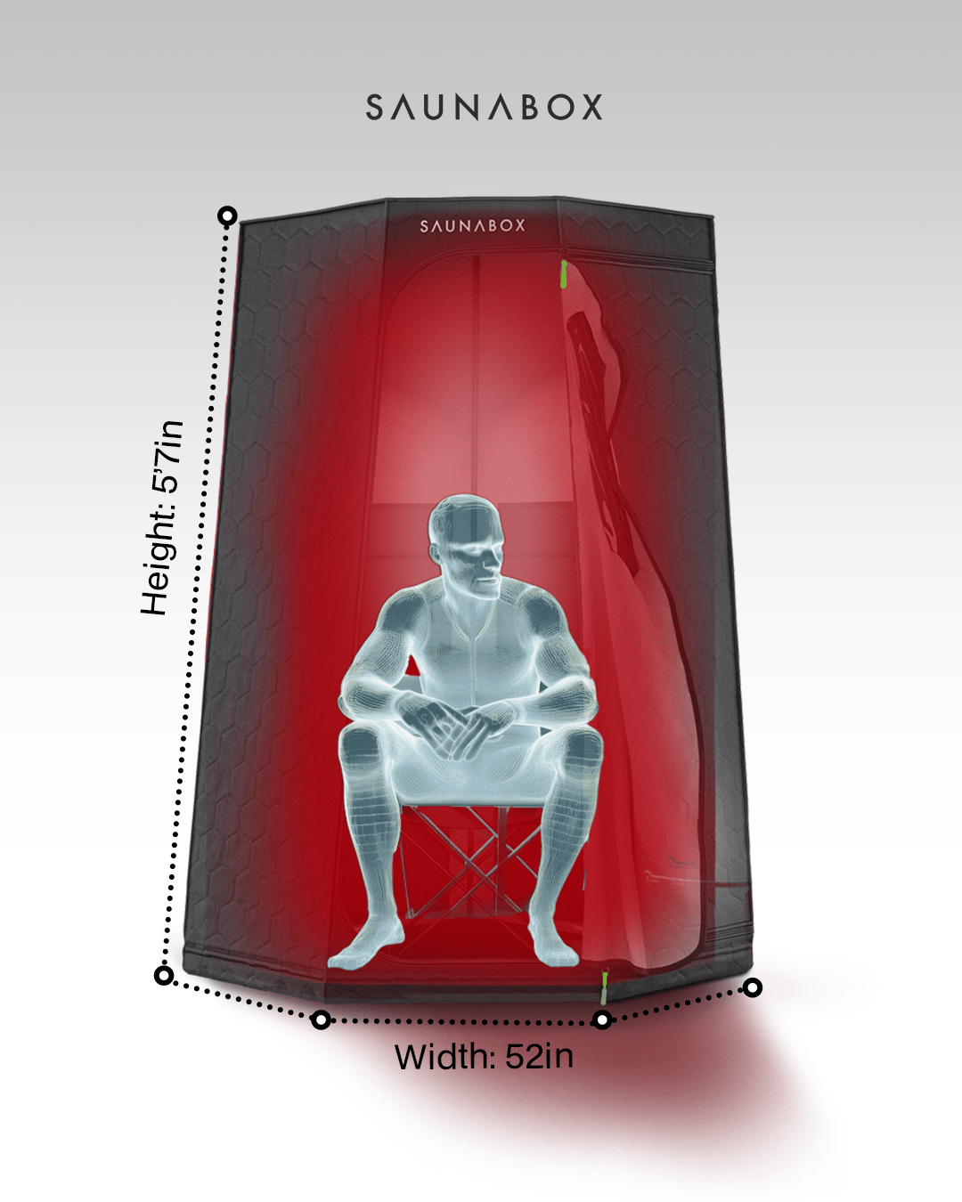 SaunaBox® Pulse: Infrared Sauna with Red - light Therapy - Grit Grind Strength