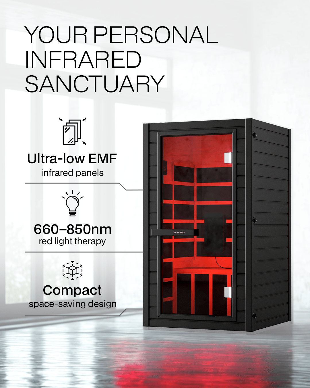 SAUNABOX SaunaBox® Solara: Full Spectrum Infrared Sauna