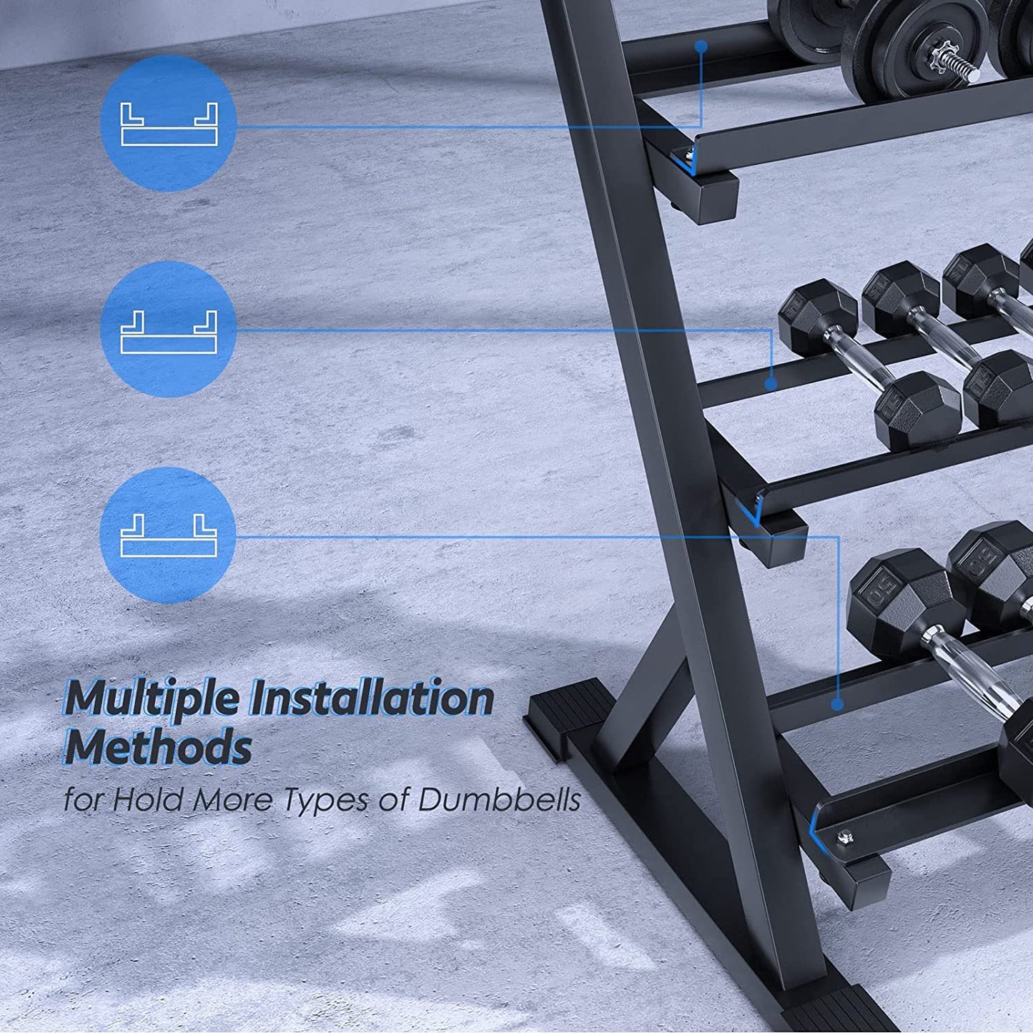 SFE 48" 3 Tier Dumbbell Rack - Grit Grind Strength