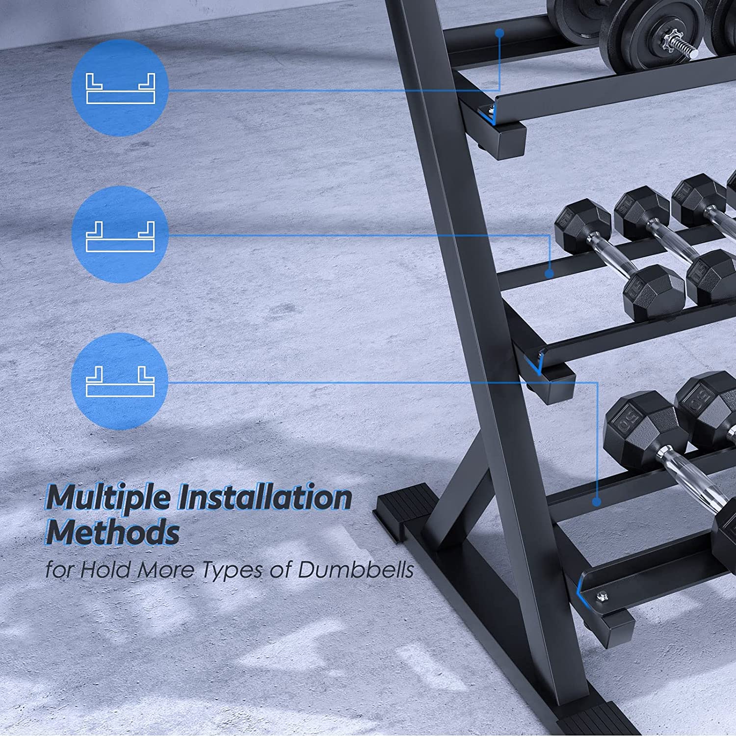 SFE 48" 3 Tier Dumbbell Rack - Grit Grind Strength