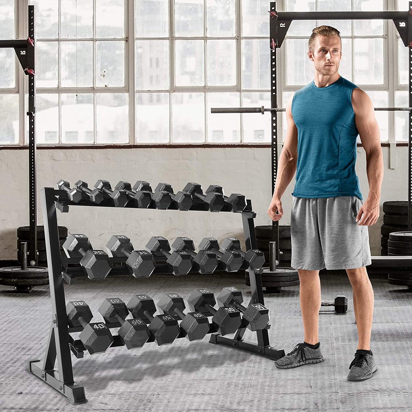 SFE 48" 3 Tier Dumbbell Rack - Grit Grind Strength