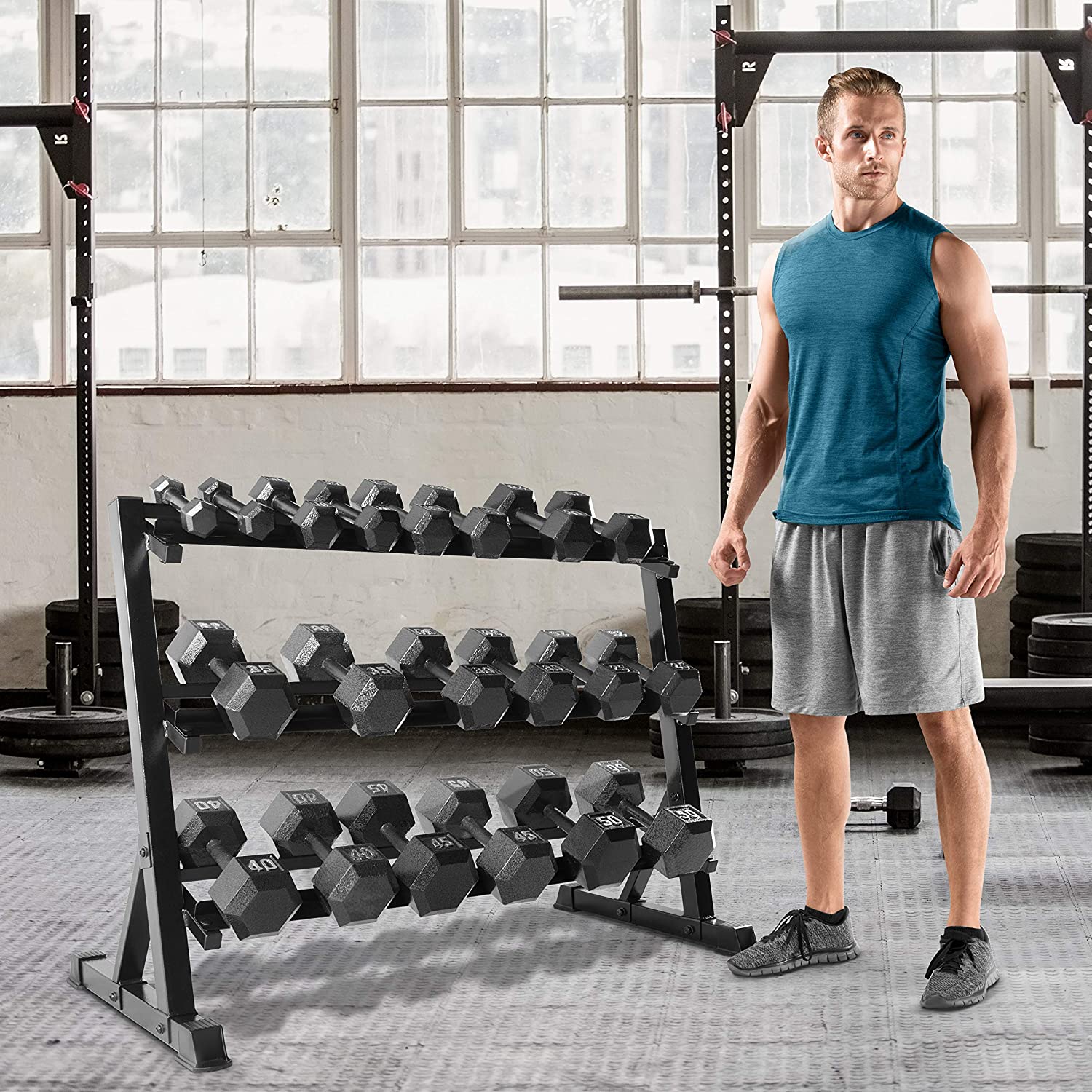 SFE 48" 3 Tier Dumbbell Rack - Grit Grind Strength