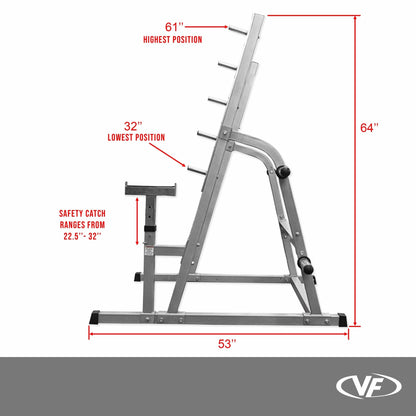 Squat - Bench Press Combo Rack w/ Plate Storage - Grit Grind Strength