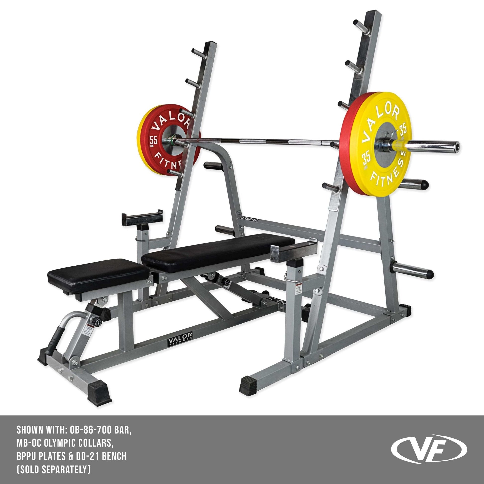 Squat - Bench Press Combo Rack w/ Plate Storage - Grit Grind Strength
