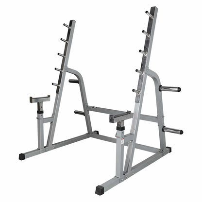 Squat - Bench Press Combo Rack w/ Plate Storage - Grit Grind Strength