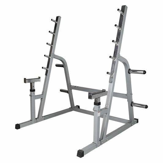 Squat - Bench Press Combo Rack w/ Plate Storage - Grit Grind Strength