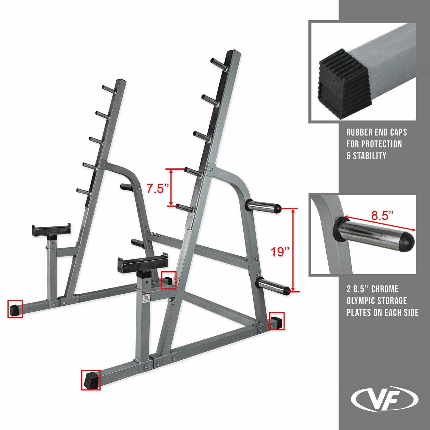 Squat - Bench Press Combo Rack w/ Plate Storage - Grit Grind Strength