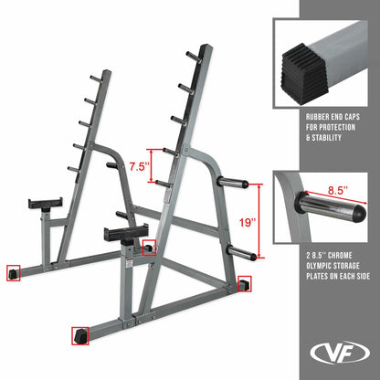 Squat - Bench Press Combo Rack w/ Plate Storage - Grit Grind Strength