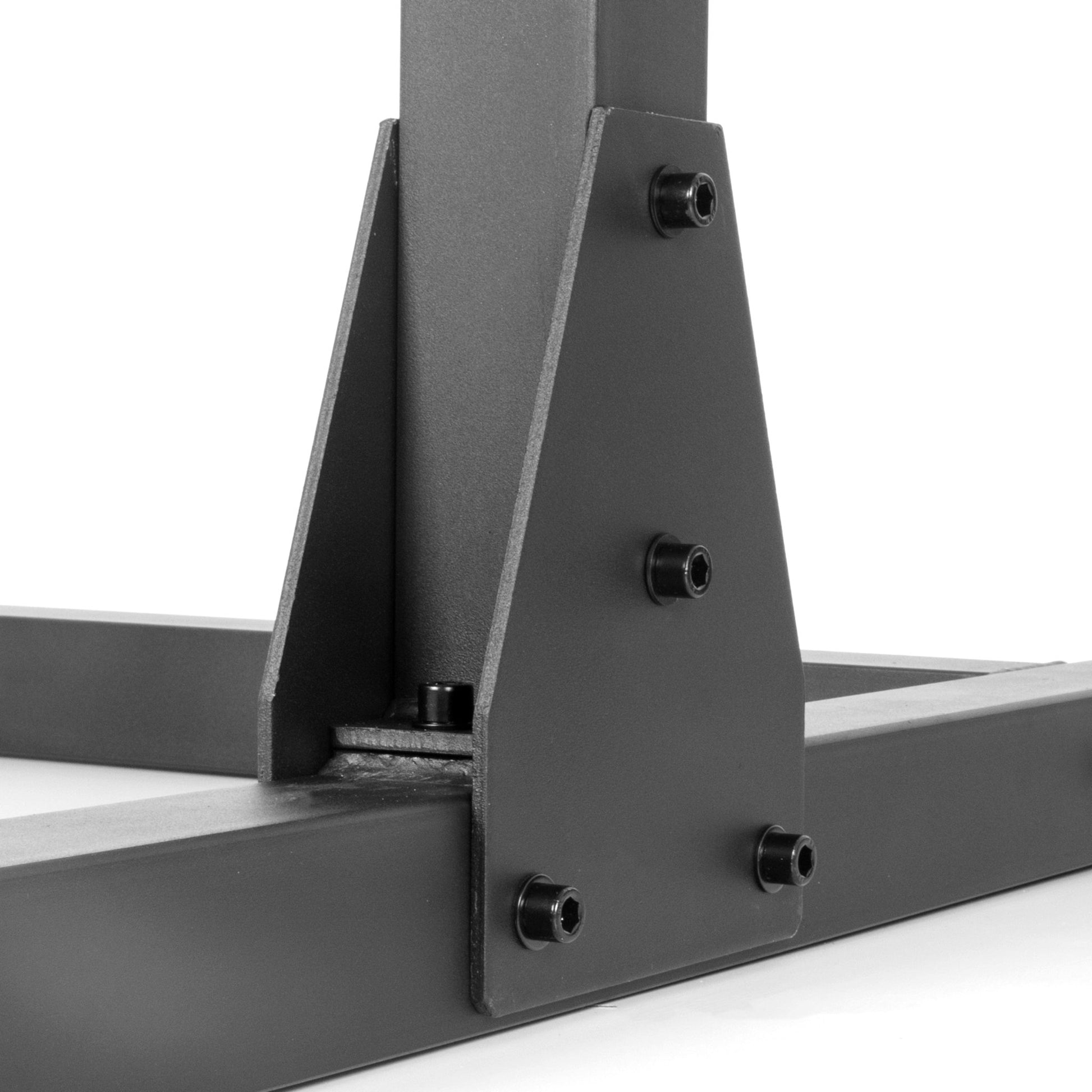 Squat Rack Bench Press with Adjustable Safety Spotters - Grit Grind Strength