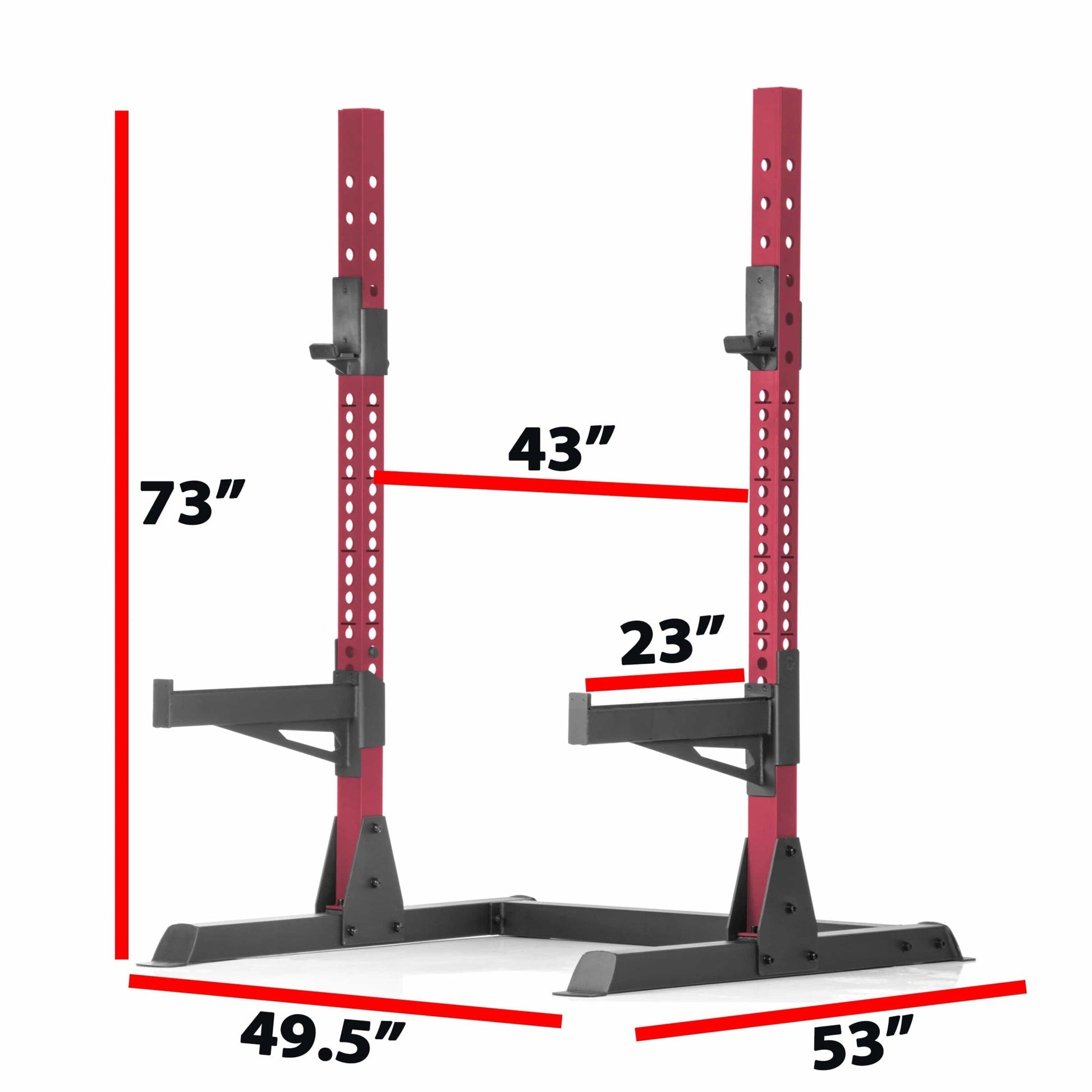 Squat Rack Bench Press with Adjustable Safety Spotters - Grit Grind Strength