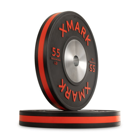 Striped Premium IWF Training Bumper Plates (LB) Pairs and Sets - Grit Grind Strength