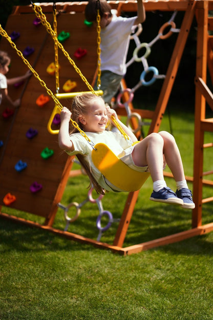 Sycamore Backyard Climbing Set – 2 Swings, Trapeze Bar & Outdoor Fun - Grit Grind Strength