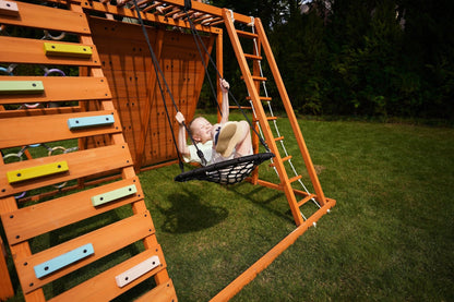 Sycamore Backyard Climbing Set – 2 Swings, Trapeze Bar & Outdoor Fun - Grit Grind Strength