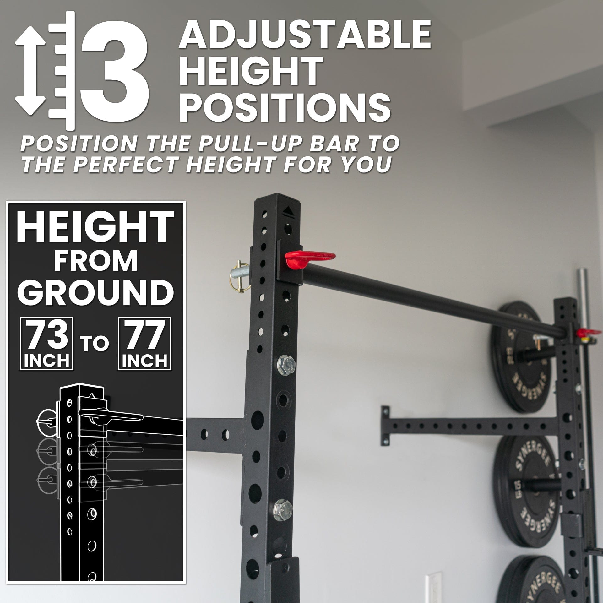 Synergee 2200 Series Wall Mounted Squat Rack - Grit Grind Strength