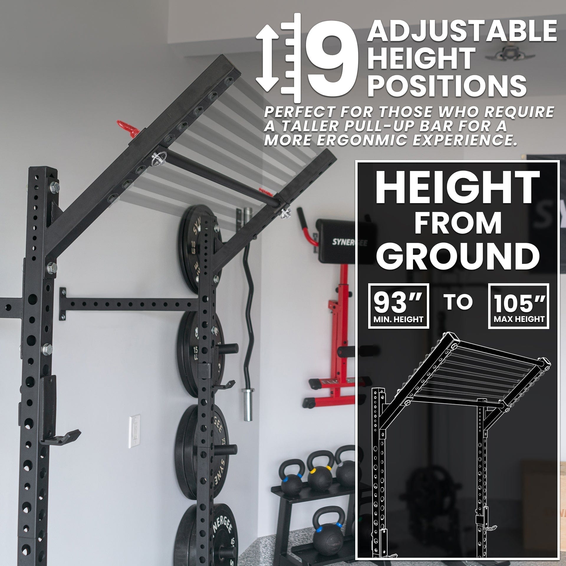 Synergee 2200 Series Wall Mounted Squat Rack - Grit Grind Strength