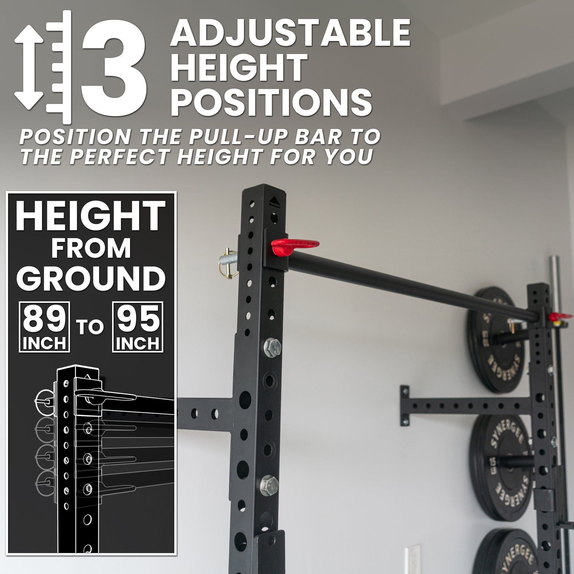 Synergee 2200 Series Wall Mounted Squat Rack - Grit Grind Strength