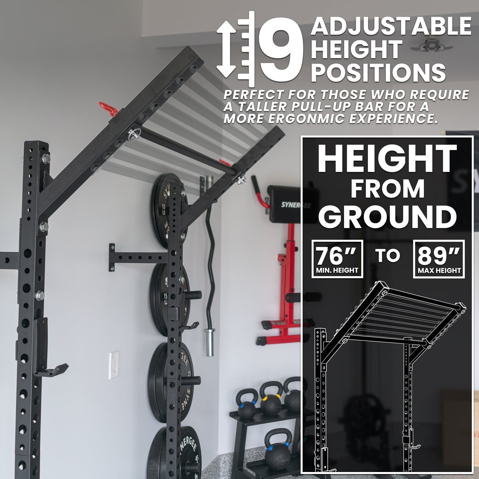 Synergee 2200 Series Wall Mounted Squat Rack - Grit Grind Strength