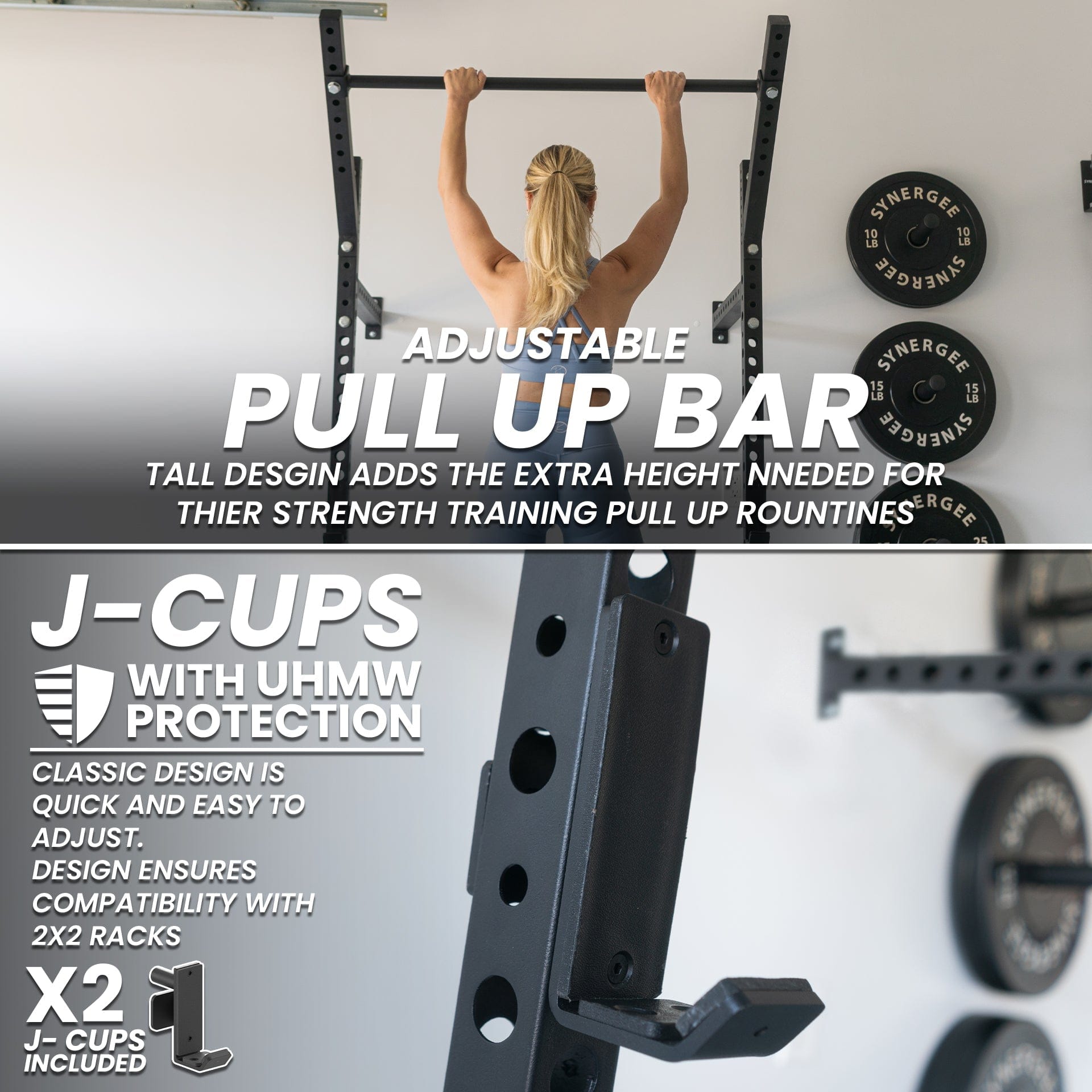 Synergee 2200 Series Wall Mounted Squat Rack - Grit Grind Strength