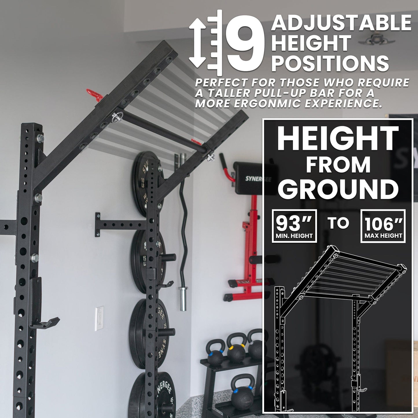 Synergee 2200 Series Wall Mounted Squat Rack - Grit Grind Strength