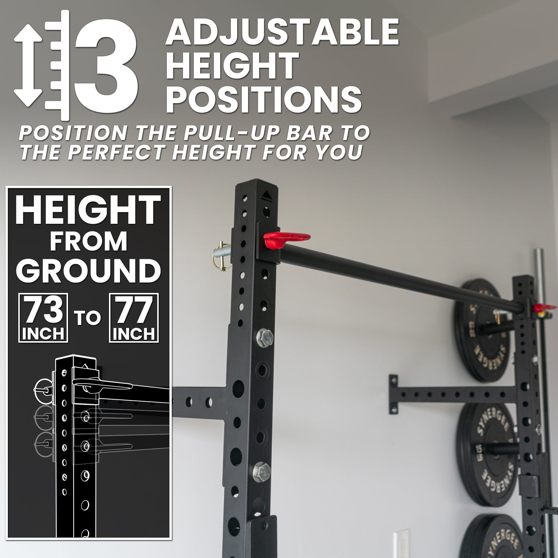 Synergee 2200 Series Wall Mounted Squat Rack - Grit Grind Strength