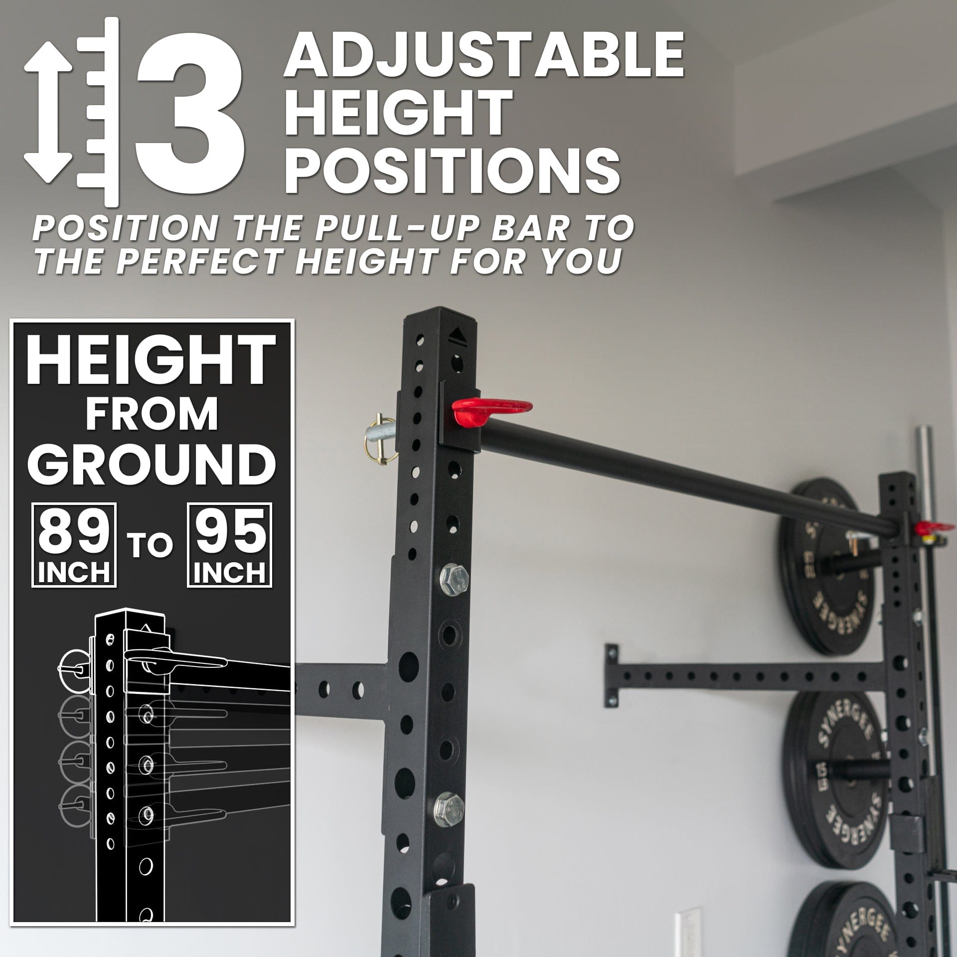Synergee 2200 Series Wall Mounted Squat Rack - Grit Grind Strength