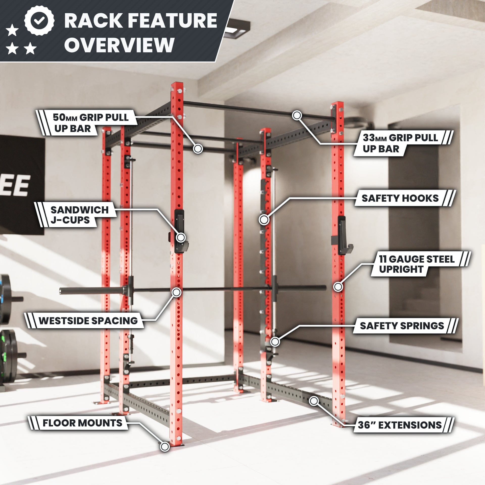 Synergee 2300 Series Power Cage with Smith Machine - Grit Grind Strength