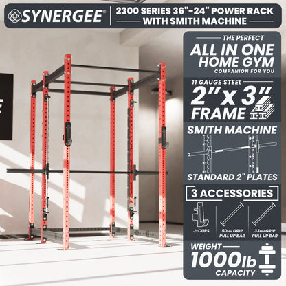 Synergee 2300 Series Power Cage with Smith Machine - Grit Grind Strength