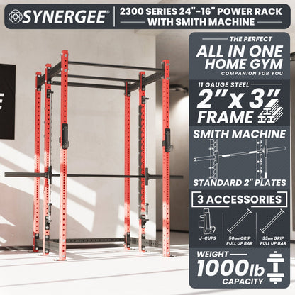 Synergee 2300 Series Power Cage with Smith Machine - Grit Grind Strength