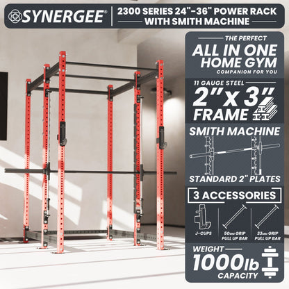 Synergee 2300 Series Power Cage with Smith Machine - Grit Grind Strength