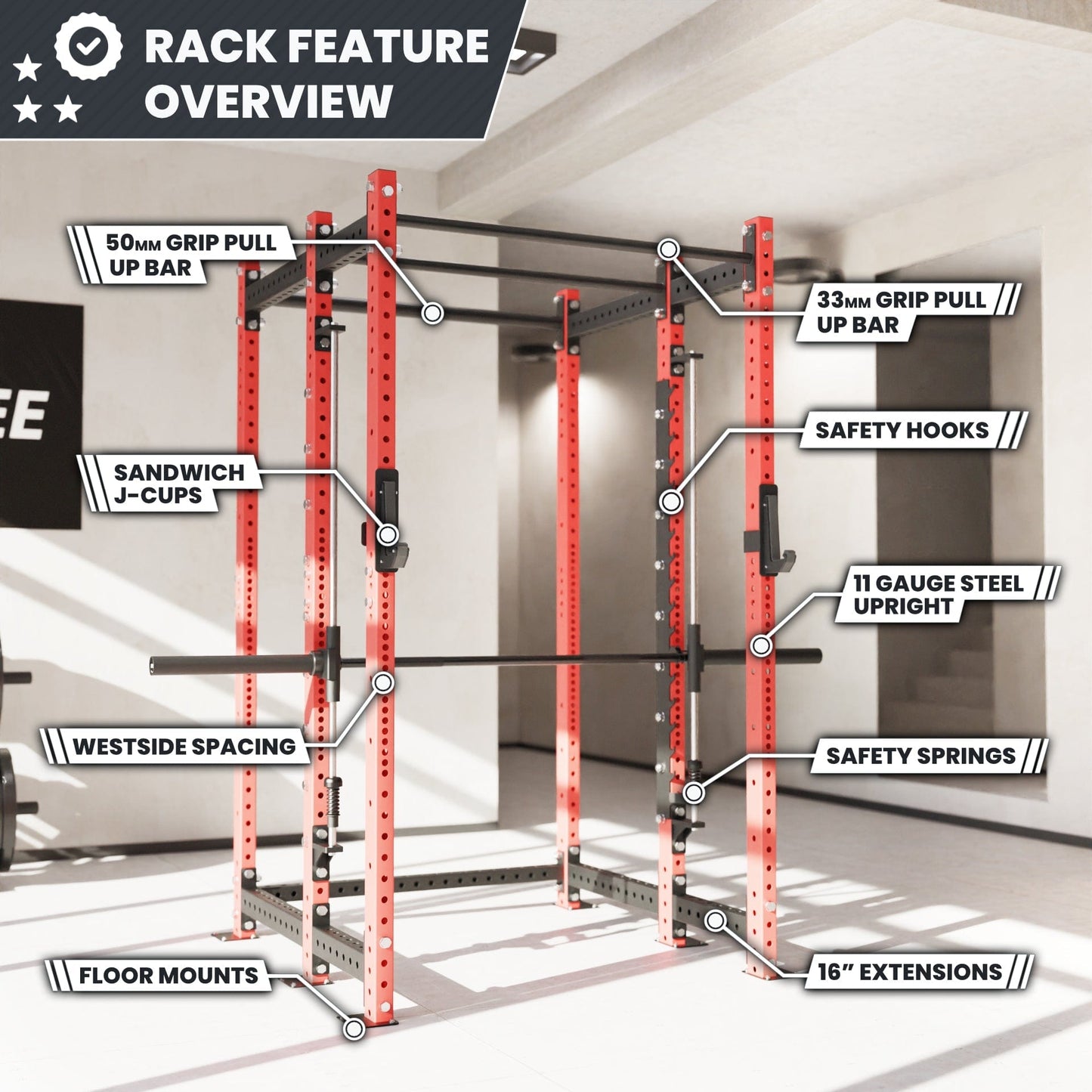 Synergee 2300 Series Power Cage with Smith Machine - Grit Grind Strength