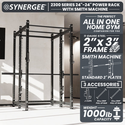 Synergee 2300 Series Power Cage with Smith Machine - Grit Grind Strength