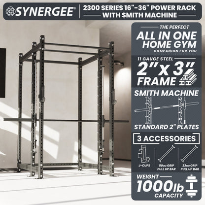 Synergee 2300 Series Power Cage with Smith Machine - Grit Grind Strength