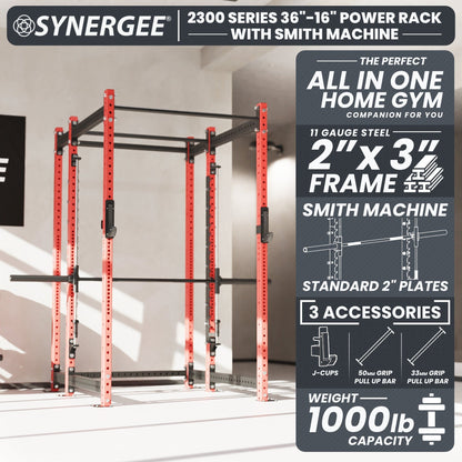 Synergee 2300 Series Power Cage with Smith Machine - Grit Grind Strength