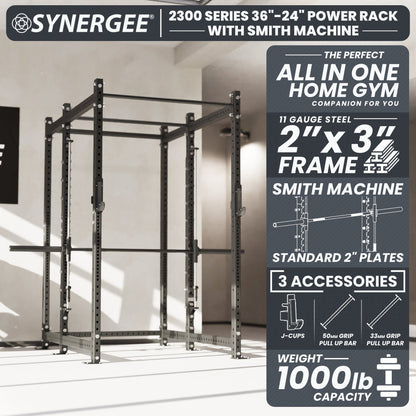 Synergee 2300 Series Power Cage with Smith Machine - Grit Grind Strength