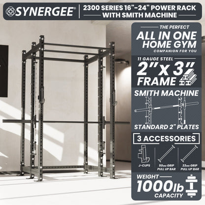 Synergee 2300 Series Power Cage with Smith Machine - Grit Grind Strength