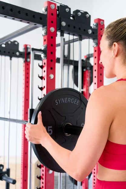 Synergee 2300 Series Power Cage with Synchronized Loaded Cable Cross Overs and Smith Machine - Grit Grind Strength
