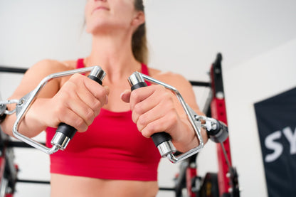 Synergee 2300 Series Power Cage with Synchronized Loaded Cable Cross Overs and Smith Machine - Grit Grind Strength