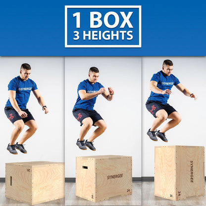 Synergee 3 - in - 1 Wood Plyo Boxes - Grit Grind Strength