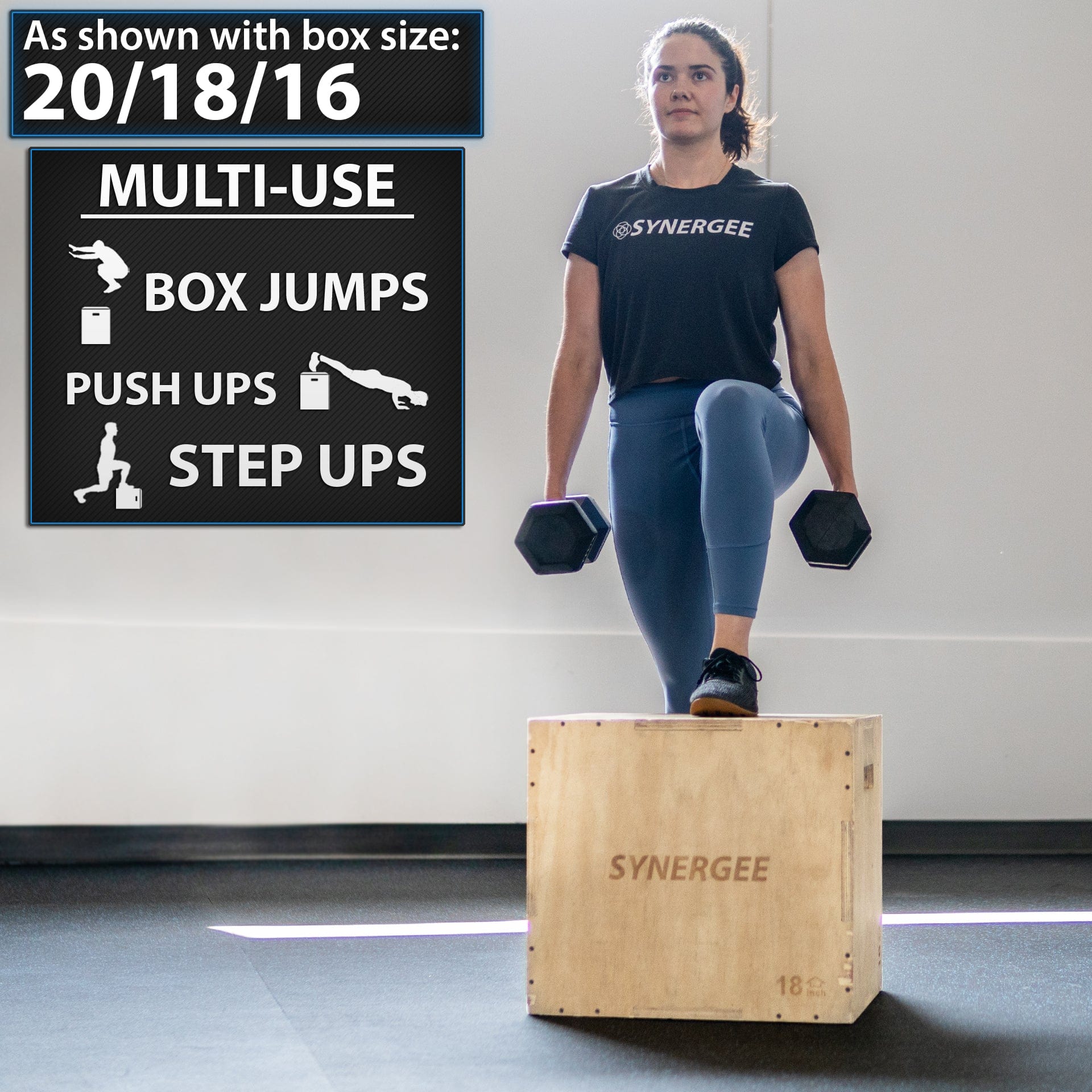Synergee 3 - in - 1 Wood Plyo Boxes - Grit Grind Strength