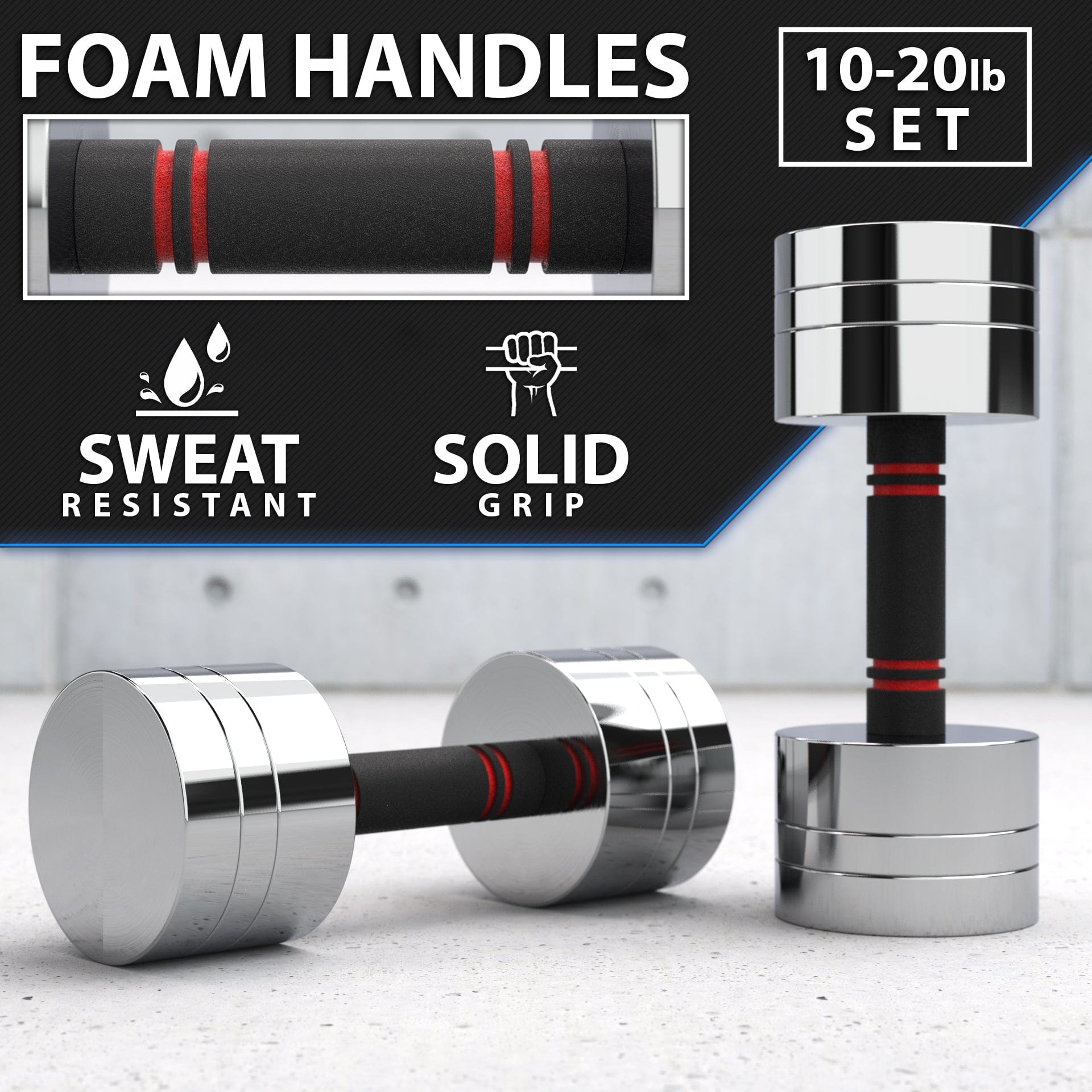 Synergee Adjustable Chrome Dumbbells - Grit Grind Strength