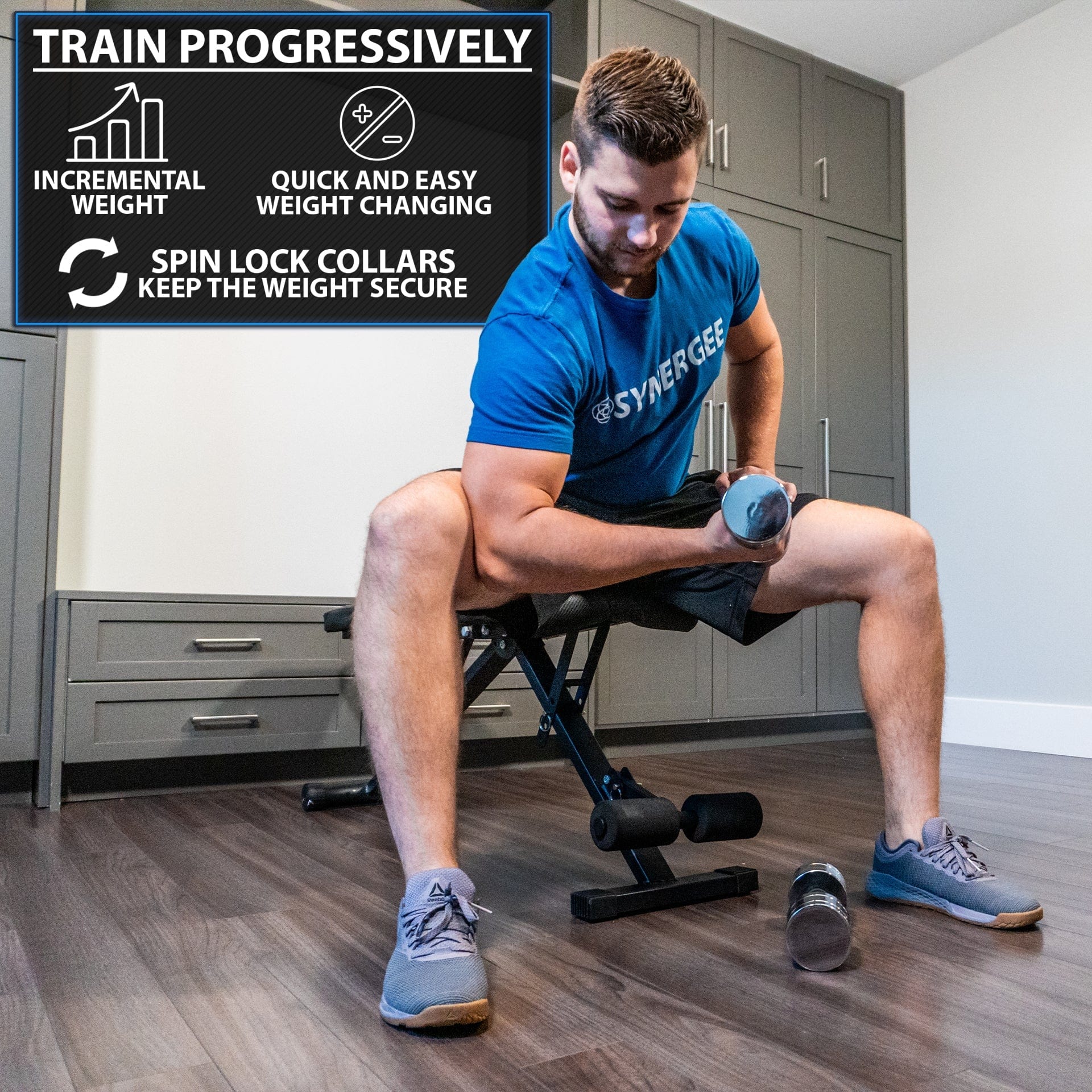 Synergee Adjustable Chrome Dumbbells - Grit Grind Strength