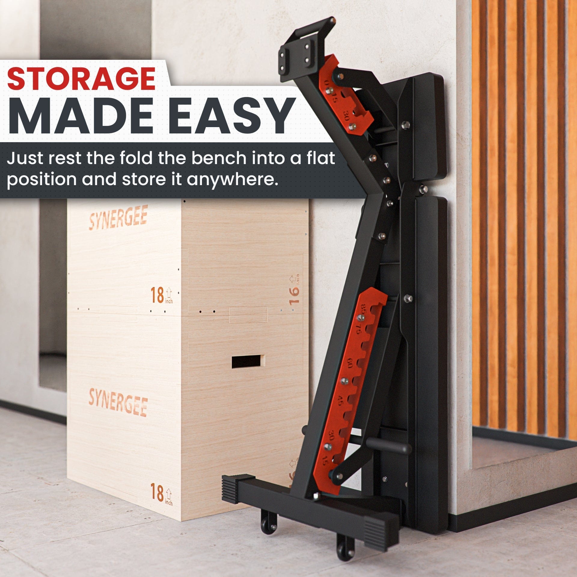 Synergee Adjustable Wing Back Bench - Grit Grind Strength