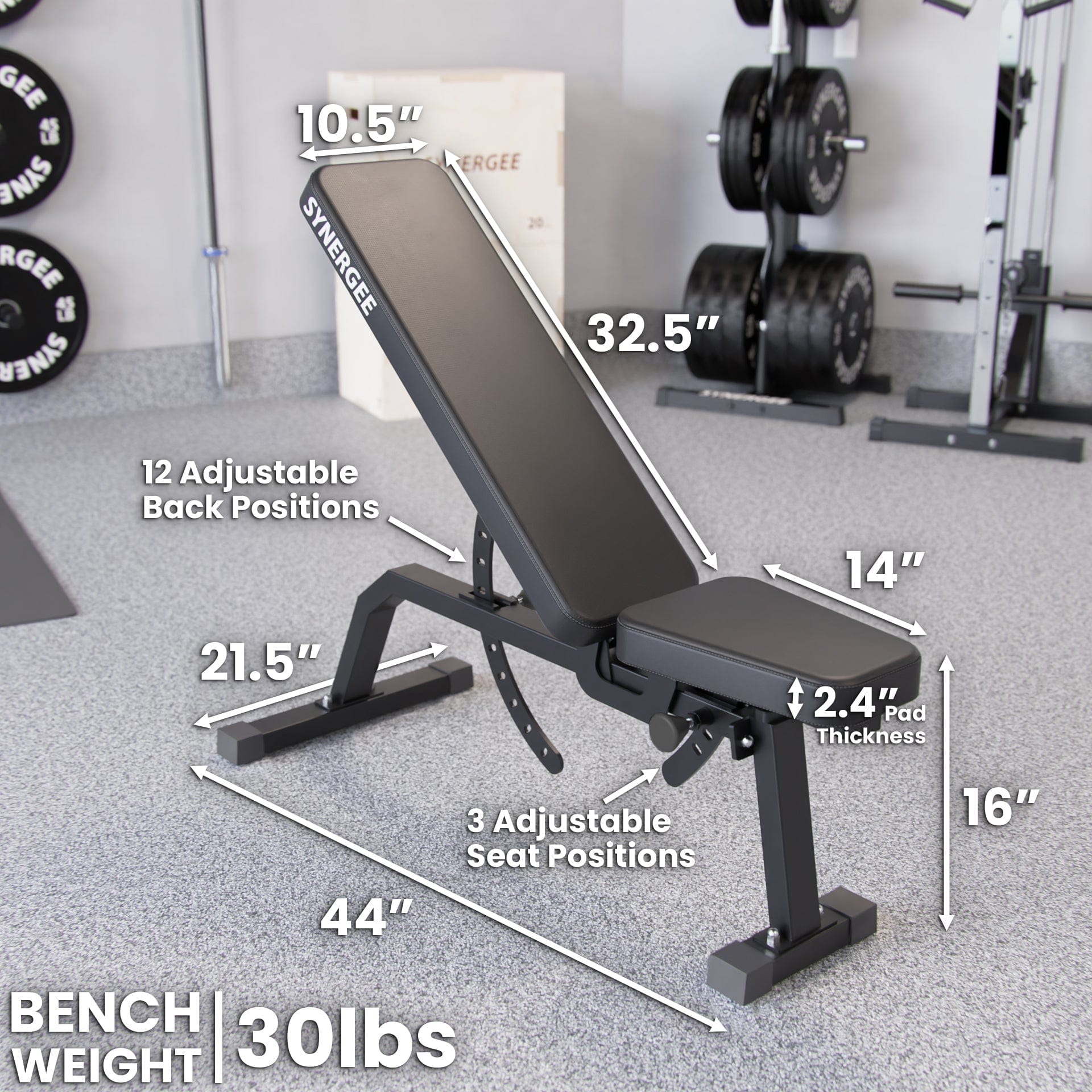 Synergee Benches Synergee Adjustable Incline Bench