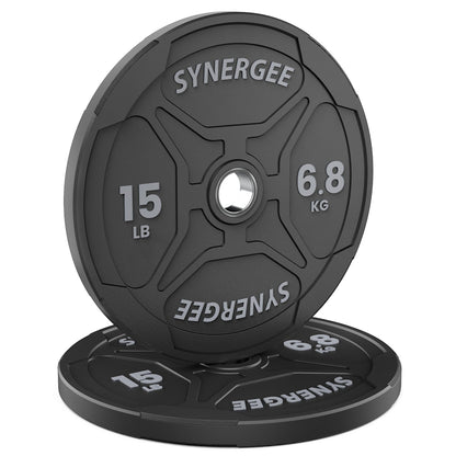 Synergee Bumper Plates 15lb Pair Synergee EZ Grip Bumper Plates
