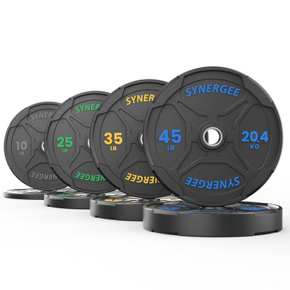 Synergee Bumper Plates 230lb Set Synergee EZ Grip Bumper Plates