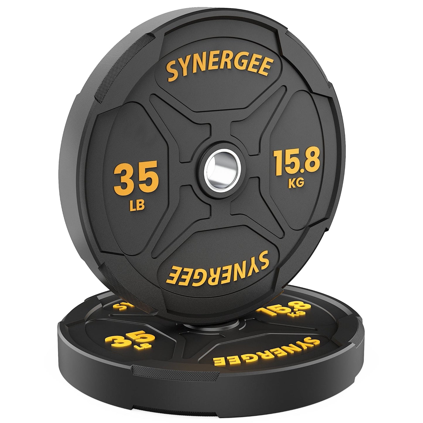 Synergee Bumper Plates 35lb Pair Synergee EZ Grip Bumper Plates