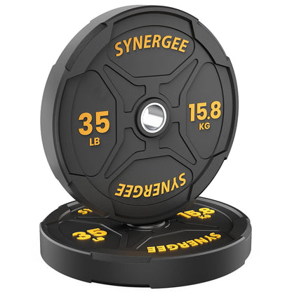Synergee Bumper Plates 35lb Pair Synergee EZ Grip Bumper Plates