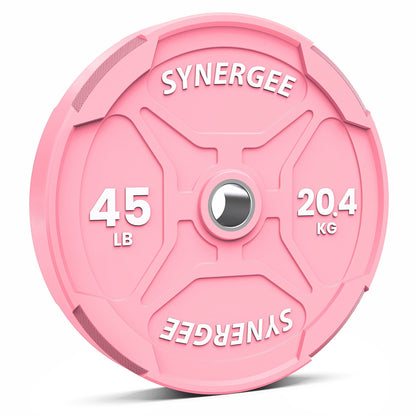 Synergee Bumper Plates 45lb Single Synergee Pink EZ Grip Bumper Plates