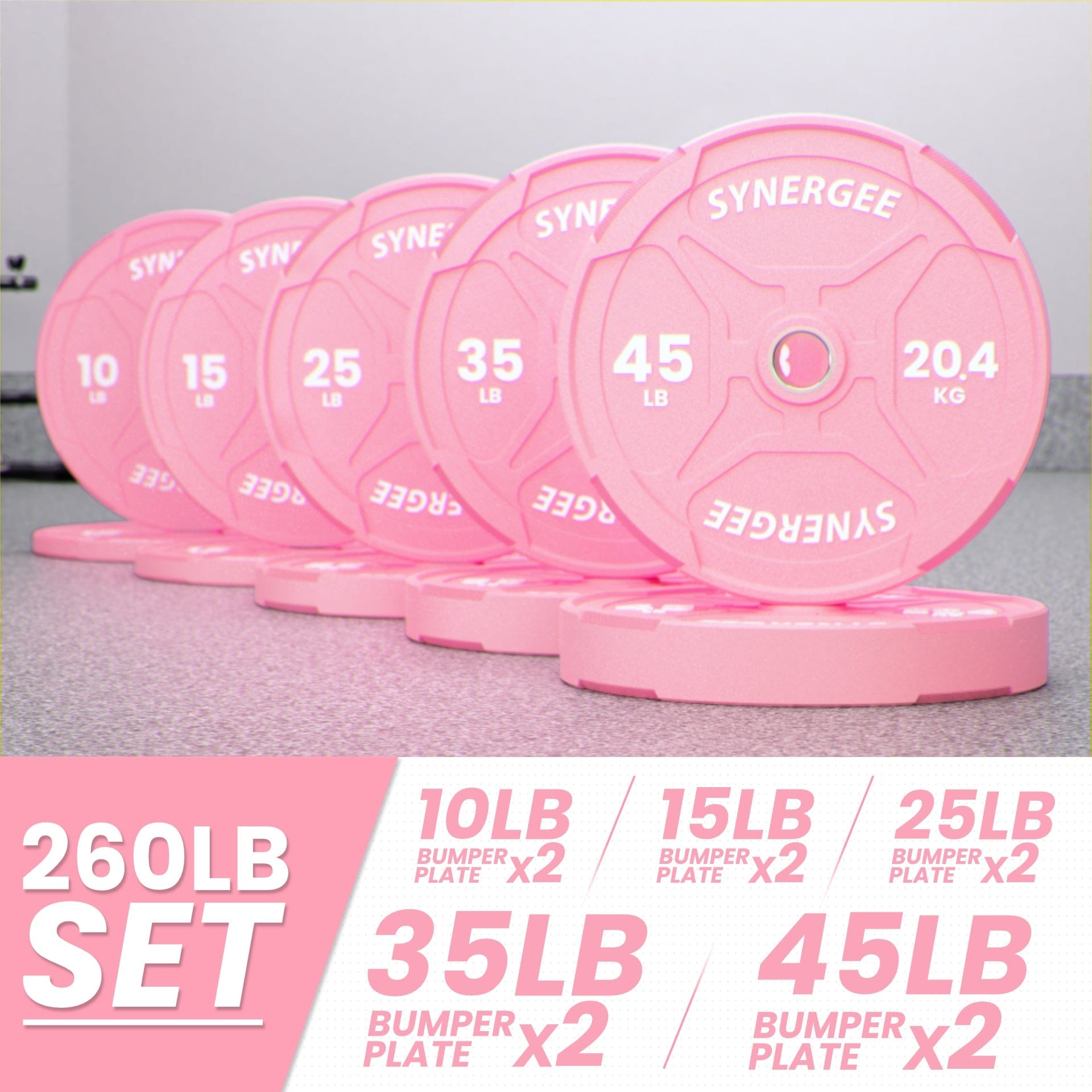 Synergee Bumper Plates Synergee Pink EZ Grip Bumper Plates
