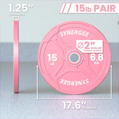 Synergee Bumper Plates Synergee Pink EZ Grip Bumper Plates